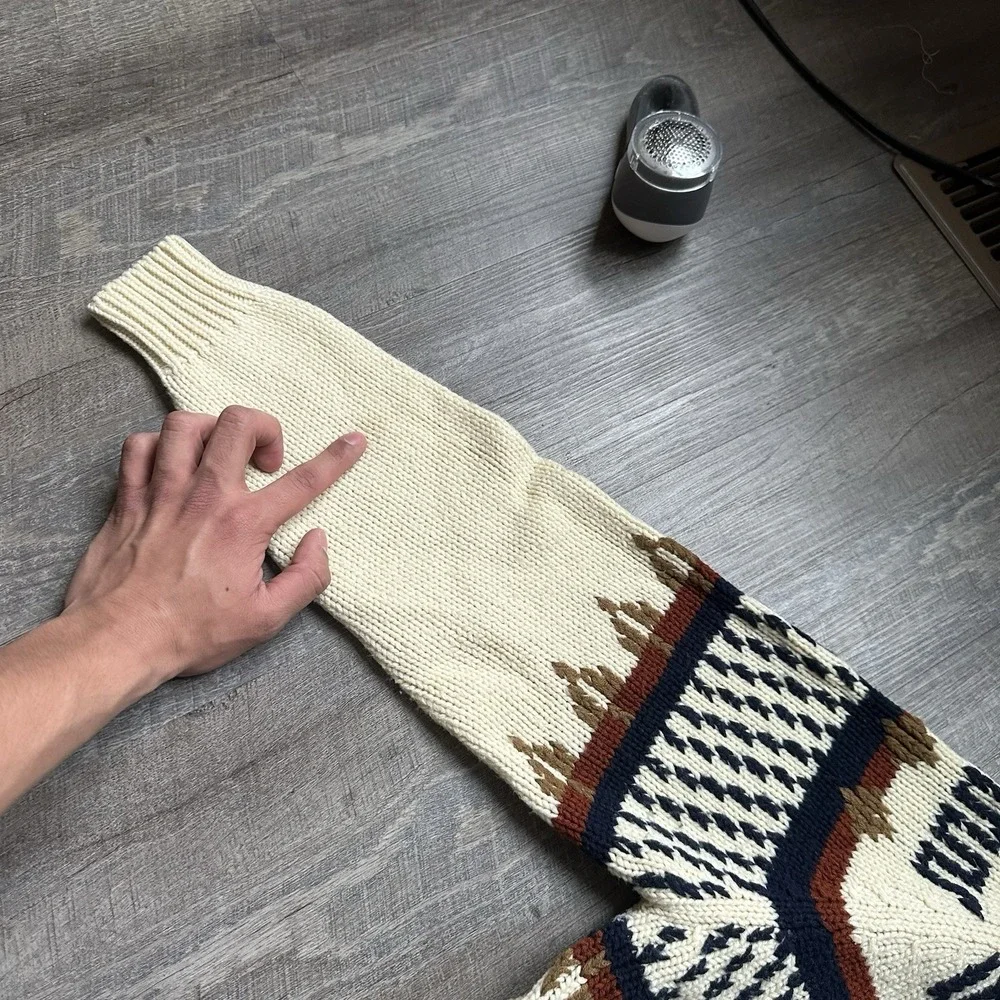 VTG GAP Sweater Mens Small Cream Brown Striped‎ Crewneck Pullover Nomadic  Y2K
